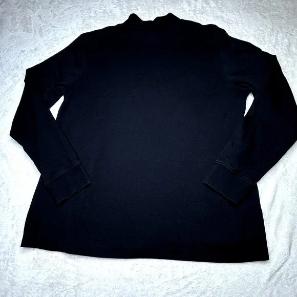 Lands End‎ Womens Large Black Mock Neck Long Sleeve Pullover Knit Shirt - Picture 2 of 6